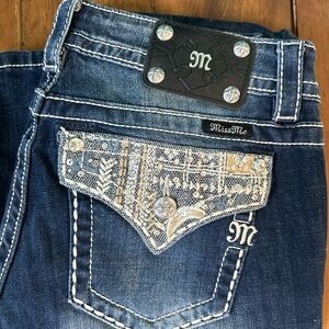 So cute! Miss Me lace pocket bling jeans. Never worn!